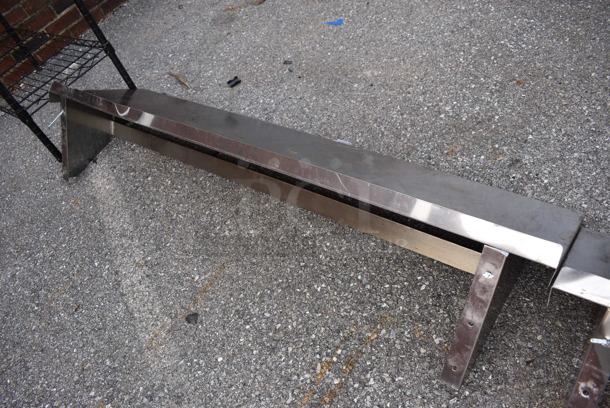 Stainless Steel Shelf w/ Wall Mount Brackets. 60x15x14 - Image 3 of 3