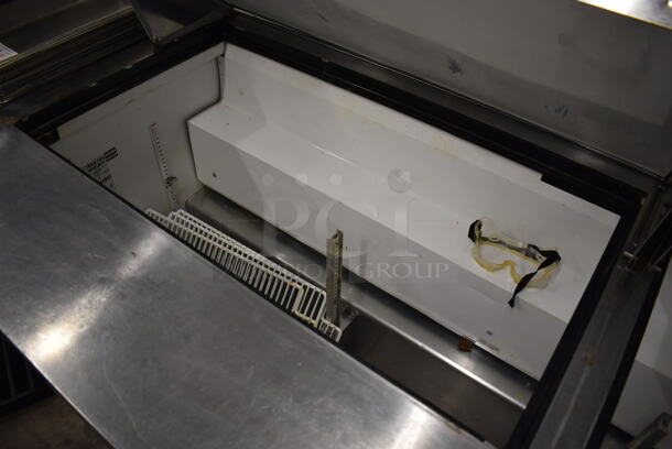 2013 True TSSU-72-30M-B-ST Stainless Steel Commercial Sandwich Salad Prep Table Bain Marie Mega Top on Commercial Casters. 115 Volts, 1 Phase. 72x34x44. Tested and Working! - Image 4 of 8