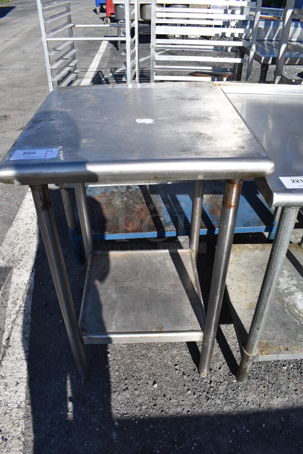 Stainless Steel Table w/ Metal Under Shelf. 24x24x37