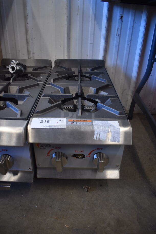 LIKE NEW AND USED A FEW TIMES! CPG 351RCCPG 12 NLStainless Steel Commercial Countertop Natural Gas Powered 2 Burner Range. Tested and Working! - Image 1 of 6