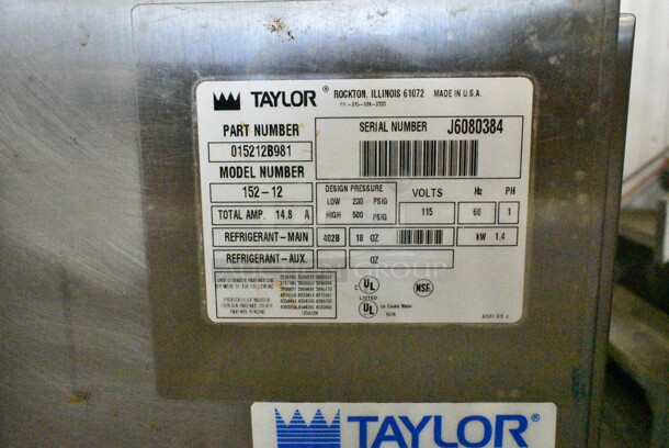 Taylor 152-12 Stainless Steel Commercial Countertop Single Flavor Soft Serve Ice Cream Machine. 115 Volts, 1 Phase.  - Image 7 of 7