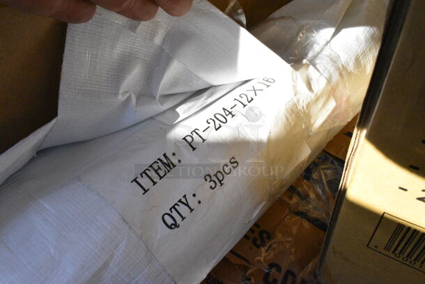 13 BRAND NEW Boxes Including 433WH161118C Choice 16" x 11" x 18 1/4" White Paper Customizable Shopping Bag with Handles - 200/Case,2 Box 1761PK8511BR Choice 8 1/2" x 11" Brown 2-View Single Pocket Menu Cover, 127CH12 Choice 12 oz. Clear RPET Hinged Deli Container - 200/Case, Solo Ultra Clear™ 32AC 32 oz. Customizable Clear PET Plastic Cold Cup - 500/Case, 130BKFKSX500 Choice Black Extra Heavy Weight Wrapped Plastic Cutlery Pack - 500/Case, 760SOUP8WPA Choice 8 oz. White Double Poly-Coated Paper Food Cup with Vented Paper Lid - 250/Case, 795KFT44RNPE Choice 44 oz. Round Kraft PE-Lined Microwavable Take-Out Container 7 5/16" x 2 5/8" - 300/Case. 13 Times Your Bid!  - Image 9 of 12