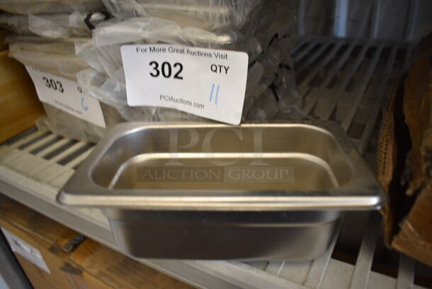 11 BRAND NEW! Stainless Steel 1/9 Size Drop In Bins. 1/9x2.5. 11 Times Your Bid!