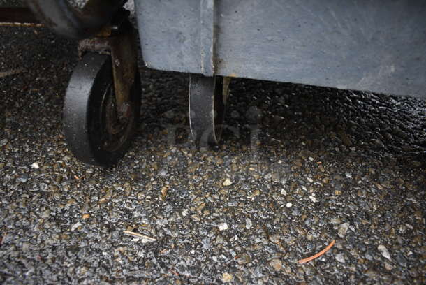 Gray Poly 2 Tier Cart w/ Push Handle on Commercial Casters. 34x18x32 - Image 4 of 4