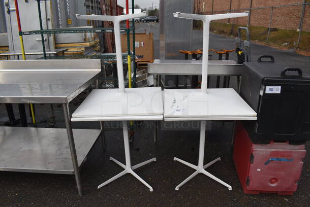 4 White Dining Height Tables. 27.5x27.5x29.5. 4 Times Your Bid! - Image 2 of 5