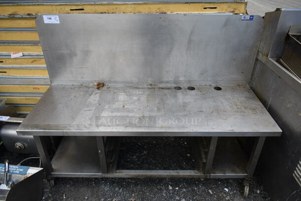 Stainless Steel Equipment Stand w/ Back Splash and Under Shelf on Commercial Casters. 