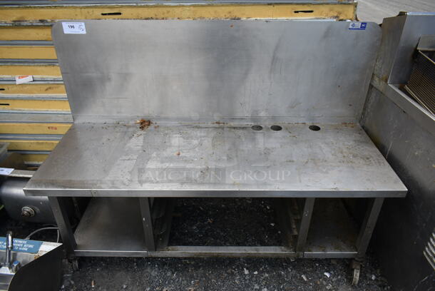 Stainless Steel Equipment Stand w/ Back Splash and Under Shelf on Commercial Casters.  - Image 1 of 4