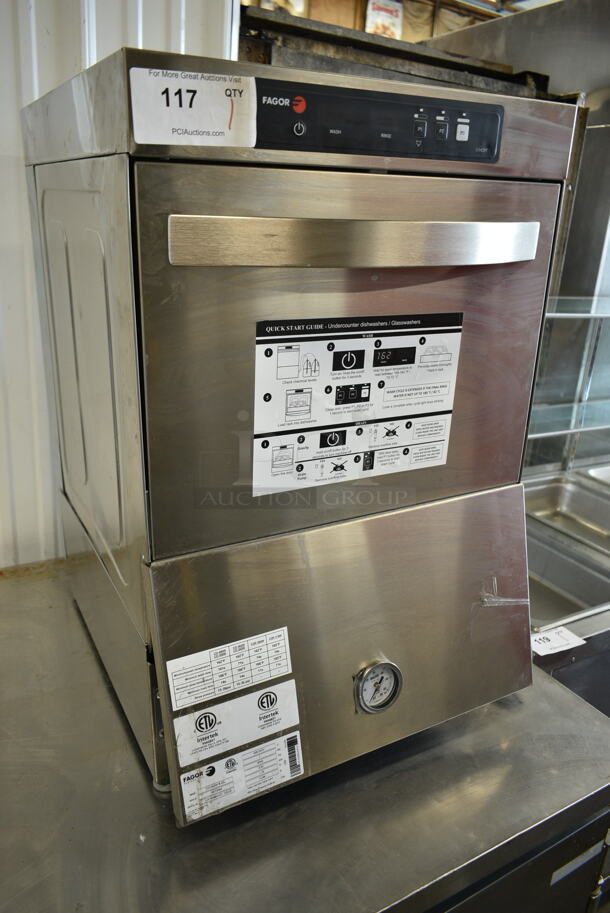 2023 Fagor CO-402W B DD Stainless Steel Commercial Undercounter Glass Washer. 208-240 Volts, 1 Phase.  - Image 2 of 9