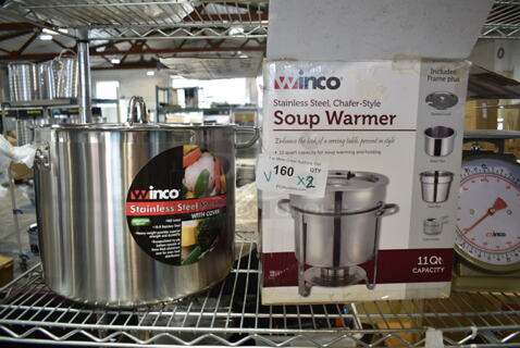 2 BRAND NEW! Items; Winco SST-24 Stock Pot and Winco 211 Soup Warmer. 2 Times Your Bid!