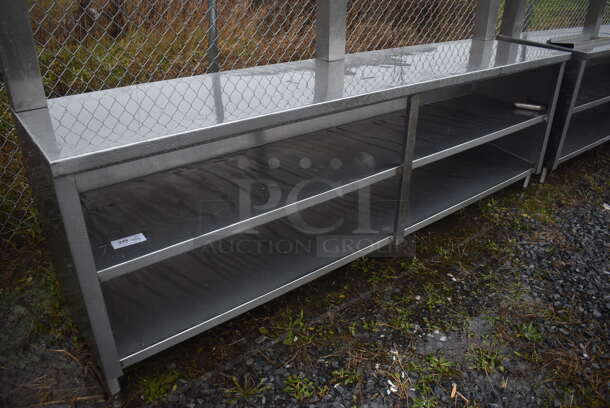 Stainless Steel Commercial Counter w/ Double Over Shelf and 2 Under Shelves. 108x24x66 - Image 3 of 5