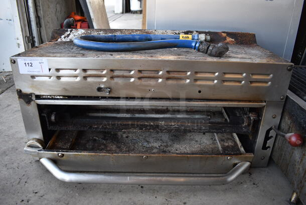 Stainless Steel Commercial Natural Gas Powered Cheese Melter. Comes w/ Gas Hose. 36x24x18