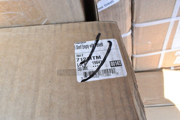 31 BRAND NEW Boxes Including 24 Box Medique 712MTM 3-Shelf Empty First Aid Cabinet with Pockets, QSB104CL Regency Clear Shelf Bin, 17 7/8" x 6 5/8" x 4" - 20/Case. 31 Times Your Bid!  - Image 6 of 12