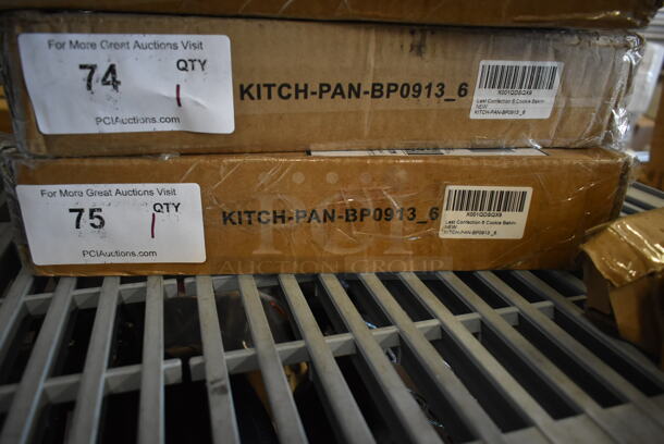 BRAND NEW SCRATCH AND DENT! Box of 6 KITCH-PAN-BP Metal Half Size Baking Pans.  - Image 2 of 5