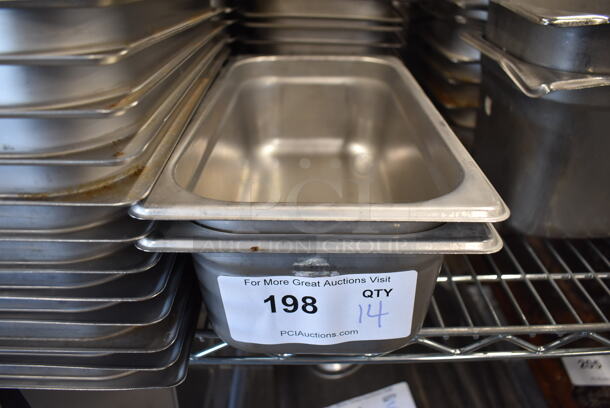 14 Stainless Steel 1/3 Size Drop In Bins. 1/3x4. 14 Times Your Bid!