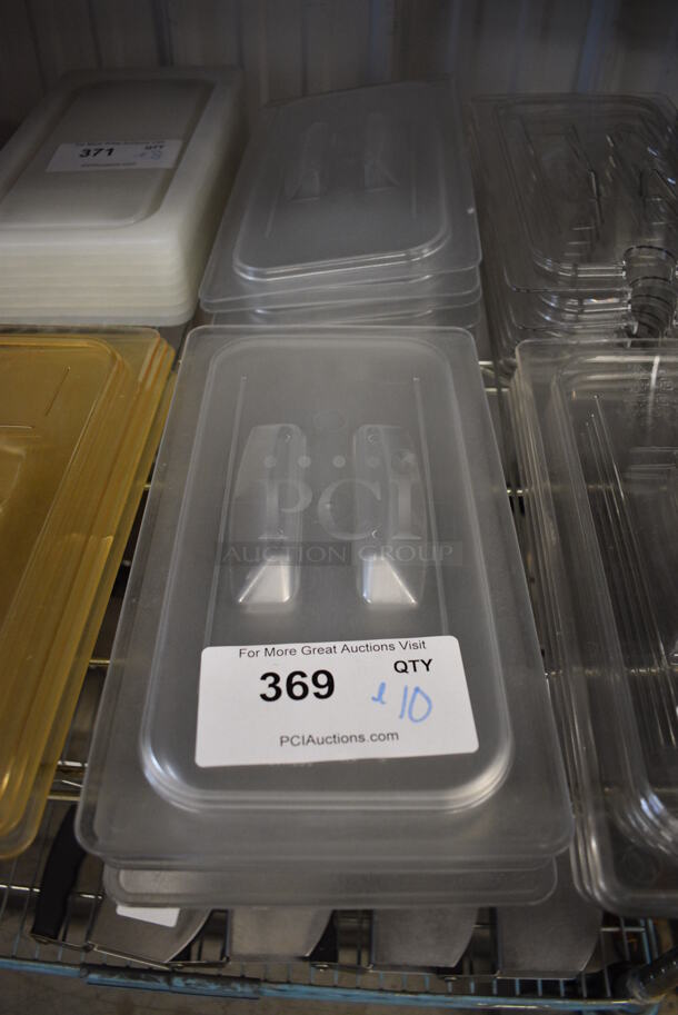 ALL ONE MONEY! Lot of 10 Clear Poly 1/3 Size Drop In Bin Lids! - Image 1 of 2