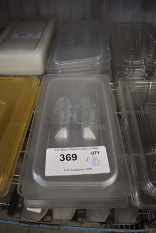 ALL ONE MONEY! Lot of 10 Clear Poly 1/3 Size Drop In Bin Lids!