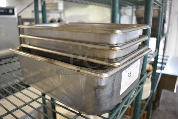 4 Various Stainless Steel Drop In Bins Including 1/3x4, 1/2x4. 4 Times Your Bid! - Image 2 of 3