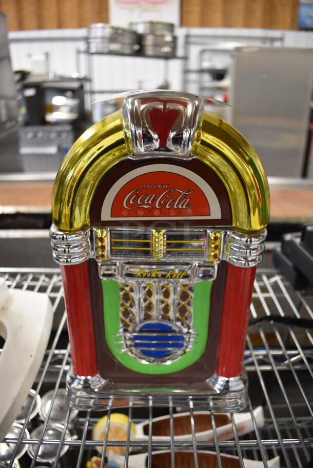 Retro Coca Cola Countertop Jukebox Cookie Jar. 7.5x7x11