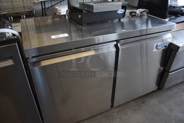 BRAND NEW! Avantco 178SSUC48RHC Stainless Steel Commercial 2 Door Undercounter Cooler on Commercial Casters. 115 Volts, 1 Phase. 48x30x32. Tested and Working! - Image 2 of 8