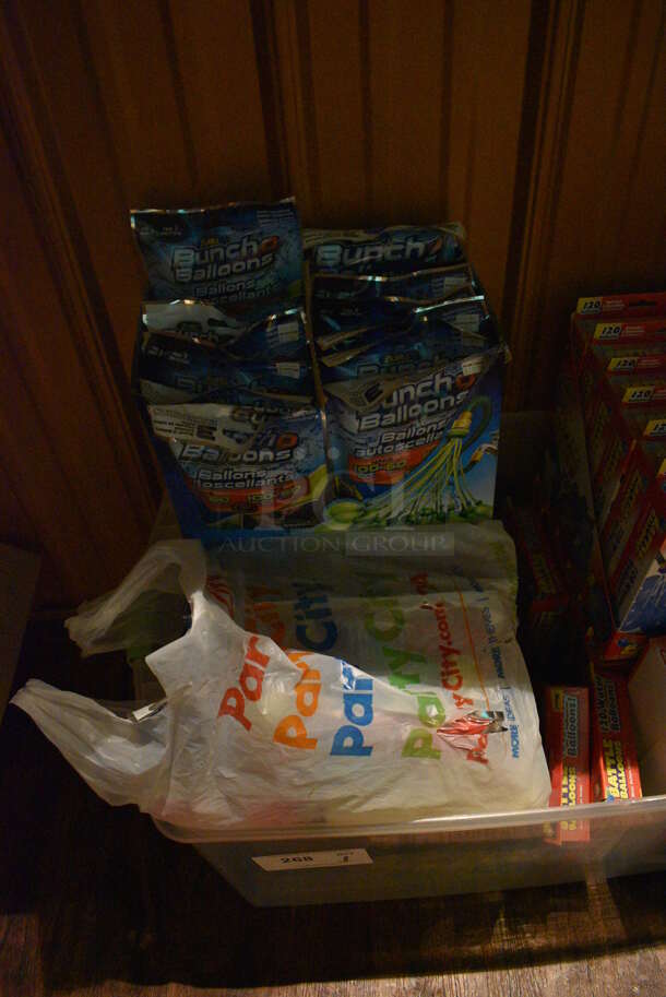 ALL ONE MONEY! Lot of Bunch o Balloons and Battle Balloons in Clear Poly Bin. (bar) - Image 4 of 6