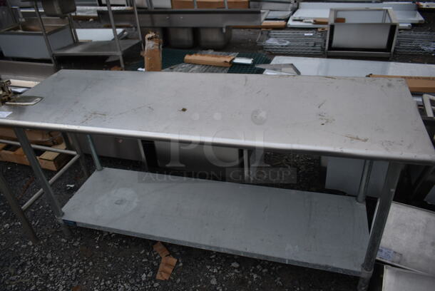 Stainless Steel Commercial Table w/ Mounted Commercial Can Opener and Metal Under Shelf. - Image 2 of 5