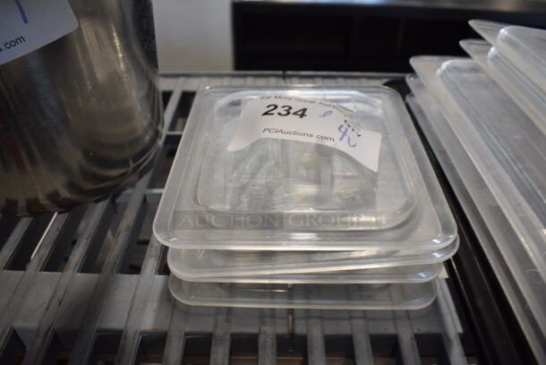 ALL ONE MONEY! Lot of 4 Clear Poly 1/6 Size Drop In Bin Lids! - Image 1 of 2