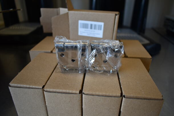 10 BRAND NEW IN BOX! Sets of 2 Stainless Steel 90 Degree 4" Right Angle Padlock Door Hasp / Safety Door Latches / Gate Latches. Brushed Finish. Stock Picture Used as Gallery. 10 Times Your Bid! - Image 3 of 4