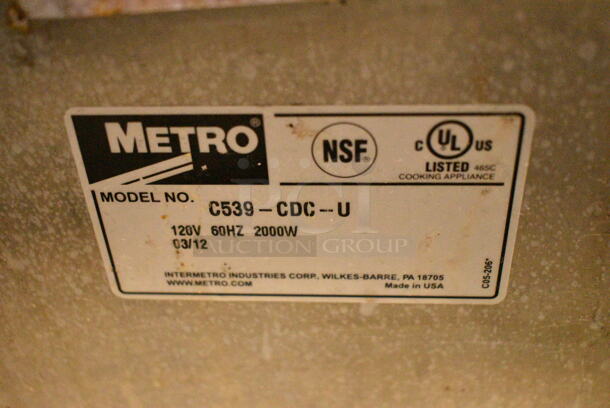 Metro C539-CDC-U Metal Commercial Heated Holding Cabinet on Commercial Casters. 120 Volts, 1 Phase. Tested and Working! - Image 8 of 8