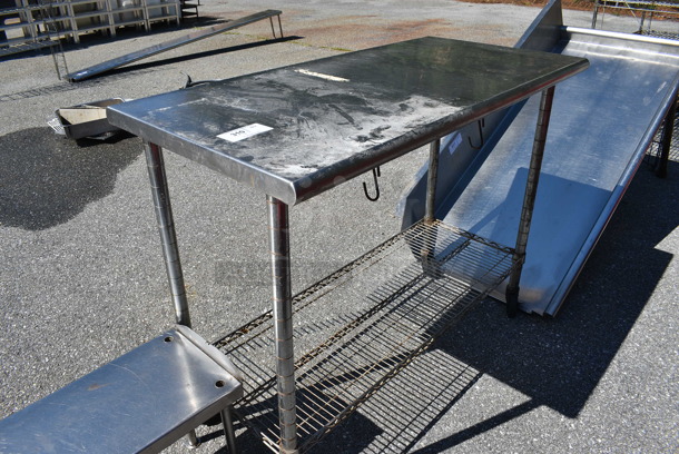 Stainless Steel Table w/ Wire Under Shelf on Commercial Casters. 50x24x39
