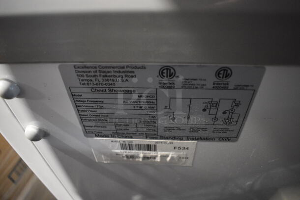 Excellence Model MB-2HCD Metal Commercial Chest Cooler Merchandiser on Commercial Casters. 115 Volts, 1 Phase. 24x27x35. Tested and Working! - Image 5 of 5