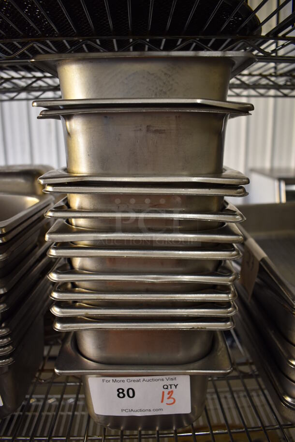 13 Stainless Steel 1/3 Size Drop In Bins. 1/3x4. 13 Times Your Bid!