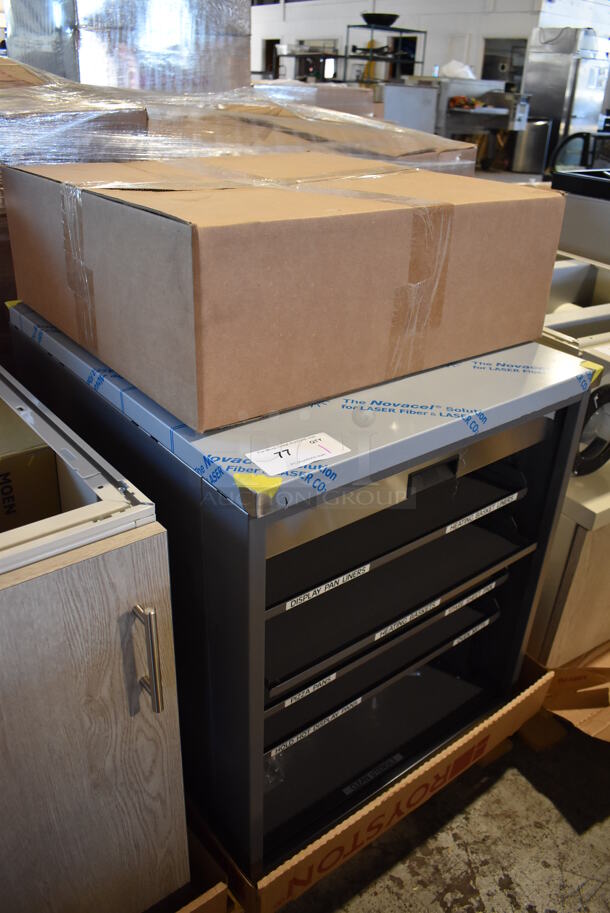 BRAND NEW! Royston Metal Gray Counter w/ Metal Shelf. 24x30x27 - Image 3 of 6