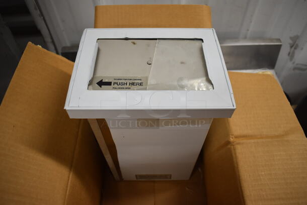 14 BRAND NEW IN BOX! Dispense-Rite CMND-1V Stainless Steel Napkin Dispensers. 8x6x13. 14 Times Your Bid!