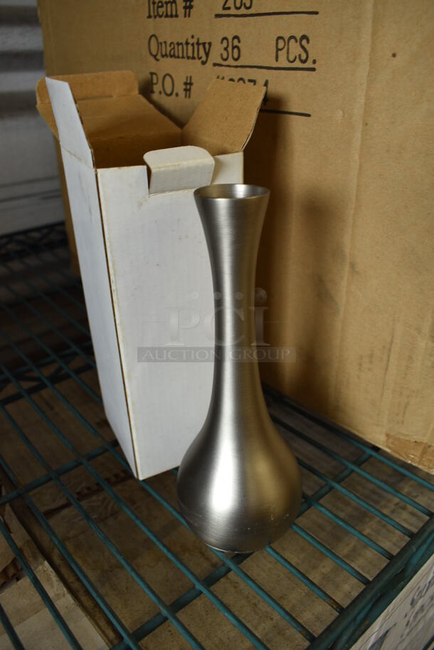 27 BRAND NEW IN BOX! Tablecraft Metal Vases. 2.5x2.5x7. 27 Times Your Bid! - Image 1 of 3