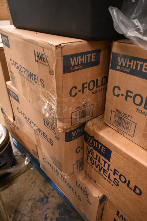PALLET LOT of 62 BRAND NEW Boxes Including 500CFT Lavex White C-Fold Standard Weight Towel - 2400/Case, 500MFT Lavex Natural Brown Kraft M-Fold (Multifold) Towel - 4000/Case, 577756M1SD 546 Piece First Aid Kit Cabinet, 35347039 8" Curved Breaking Knife with Wood Handle, 4067000990 Antunes 7000990 Platen Sheet for VCT-2 - 10/Pack, Metal Fry Baskets, 433NHTBIO EcoChoice 1/6 Standard Size Biodegradable Standard-Duty Plastic T-Shirt Bag - 500/Case 62 Times Your Bid! - Image 9 of 12