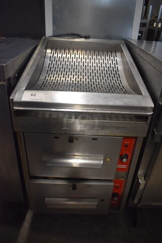 Wasserstrom Commercial Stainless Steel 2 Drawer Warmer With Dump Station On Top 115V Tested And Working