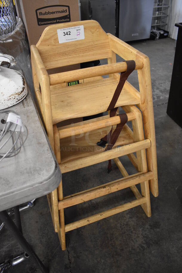 2 Wood Pattern High Chairs. 20x19x28. 2 Times Your Bid! - Image 3 of 4