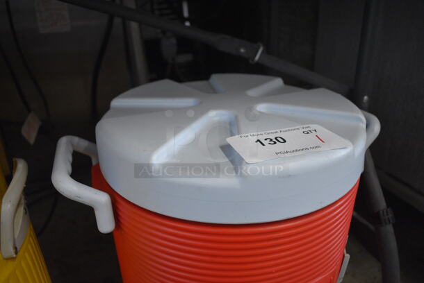 Rubbermaid White and Red Poly Portable Water Cooler. 16x13x19 - Image 3 of 3