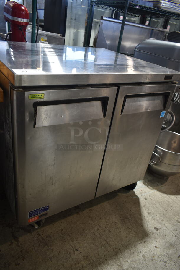 Turbo Air MUR-36-N6 Stainless Steel Commercial 2 Door Undercounter Cooler. 115 Volts, 1 Phase. Tested and Working!