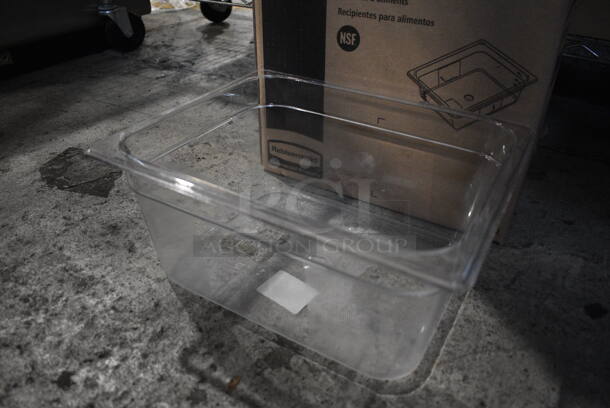 6 BRAND NEW IN BOX! Rubbermaid 2020979 Clear Poly 1/2 Size Drop In Bins. 1/2x6. 6 Times Your Bid! - Image 3 of 5
