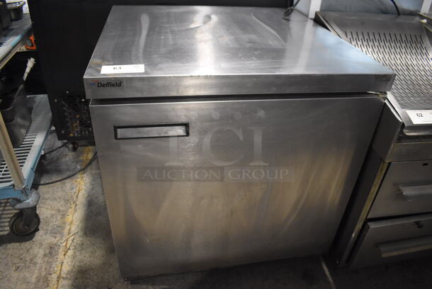 Delfield Floor Style Solid Door Undercounter Cooler With Stainless Steel Rack. 115V Tested And Does Not Power On