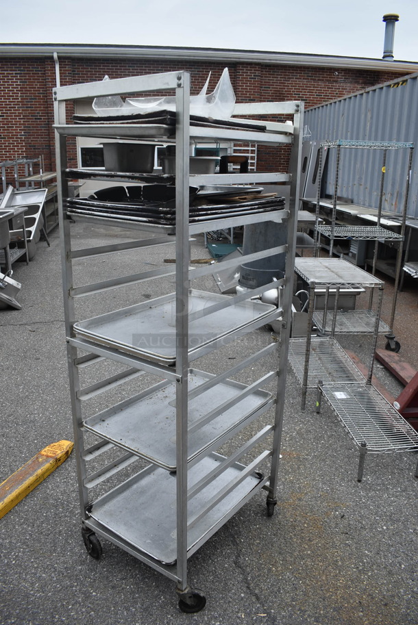 Commercial Stainless Steel Utility Cart With Steel Trays, Muffin Tins, Etc On Commercial Casters. - Image 3 of 6