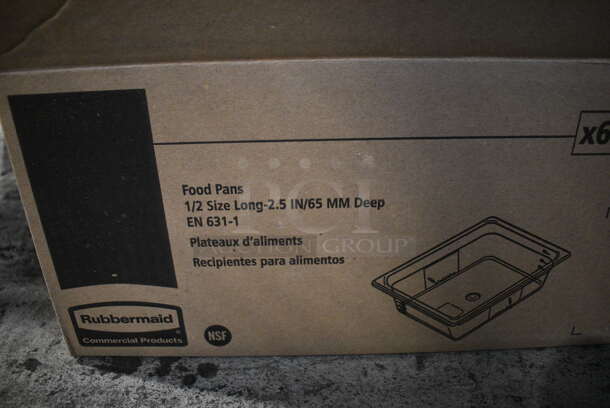 6 BRAND NEW IN BOX! Rubbermaid FG239P00AMBR Amber Poly 12 Size Long Drop In Bins. 12Lx2.5. 6 Times Your Bid! - Image 5 of 6