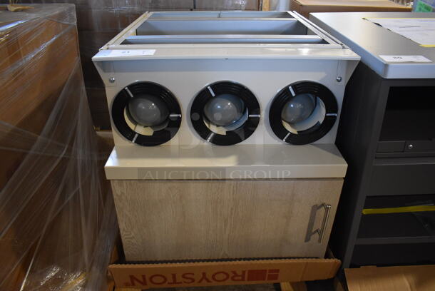 BRAND NEW! Royston Metal Soda Station w/ 3 Cup Dispensers and 2 Doors. 24x31x27 - Image 1 of 5