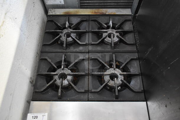 Imperial Stainless Steel Commercial Countertop Natural Gas Powered 4 Burner Range. - Image 2 of 3