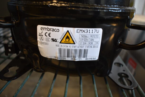 BRAND NEW SCRATCH AND DENT! Embraco EMX3117U 1/3 hp Compressor. 115 Volts, 1 Phase.  - Image 3 of 3