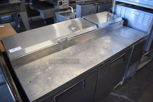 True TPP-67 Stainless Steel Commercial Pizza Prep Table on Commercial Casters. 115 Volts, 1 Phase. 67x32x42. Tested and Powers On But Temps at 49 Degrees - Image 2 of 8