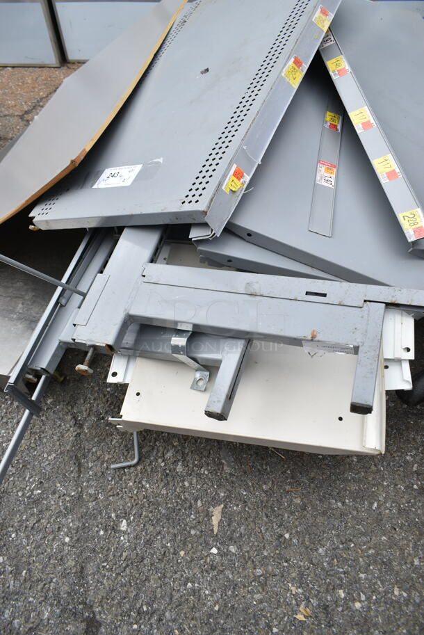 ALL ONE MONEY! Lot of Gray Metal Shelves and Brackets - Image 4 of 5