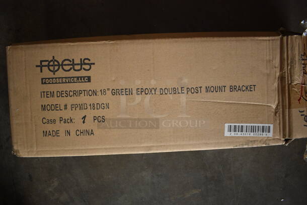 ALL ONE MONEY! Lot of 8 BRAND NEW IN BOX! Focus Green Finish Double Post Mount Bracket. 21x3x8 - Image 3 of 3