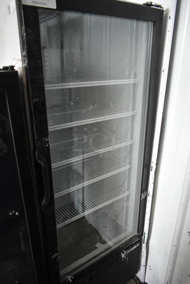 Habco SE12 Metal Commercial Single Door Reach In Cooler Merchandiser w/ Poly Coated Racks. 115 Volts, 1 Phase. Tested and Powers On But Does Not Get Cold - Image 2 of 4